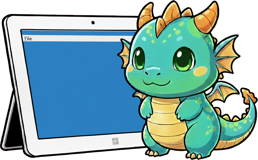 Dragon Character with Tablet